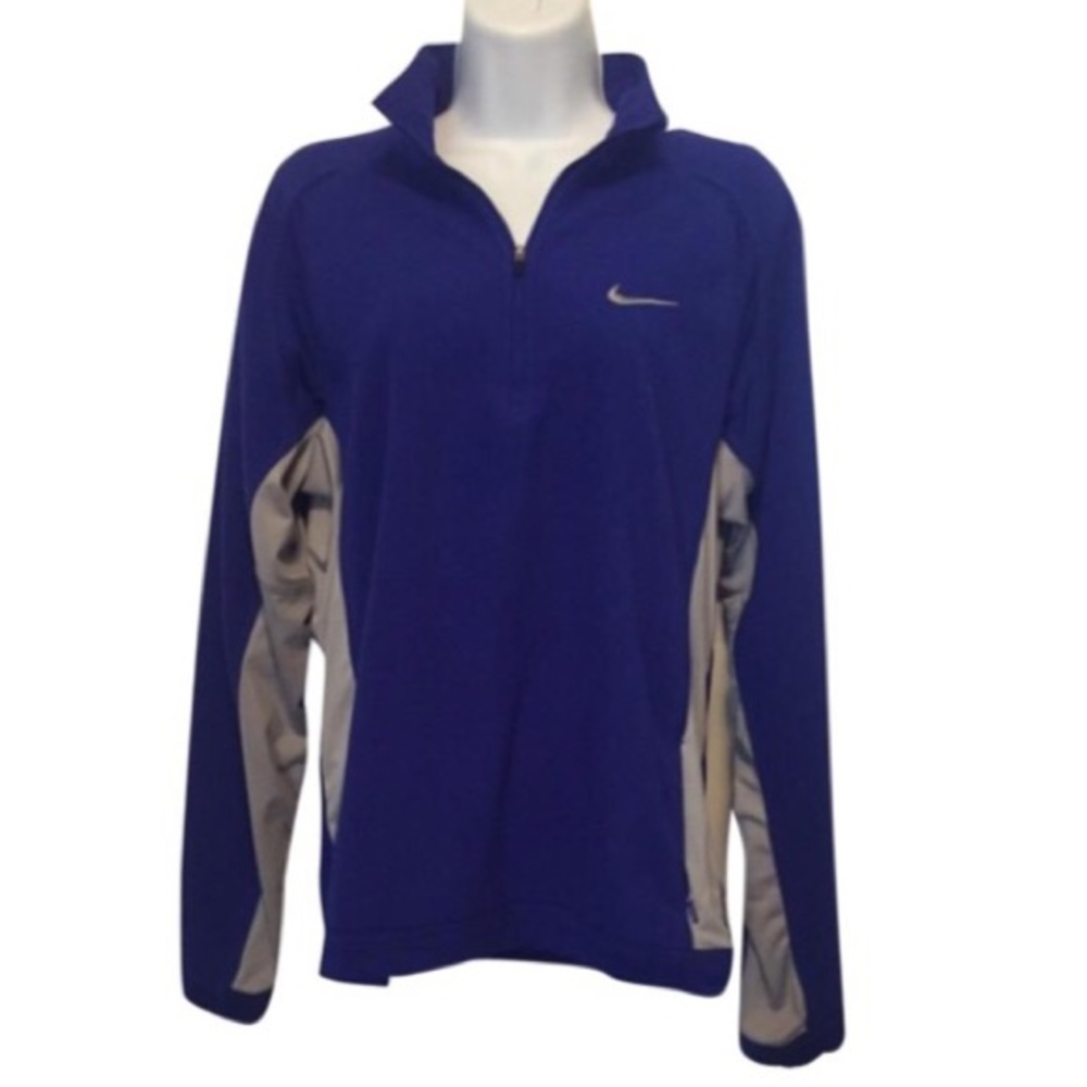 Nike Therma Fit Blue & Gray Half Zip Pullover